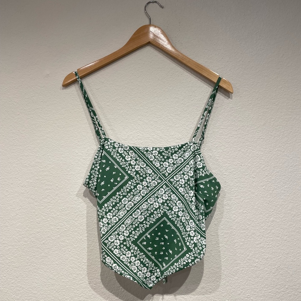 Green Bandana Crop Top